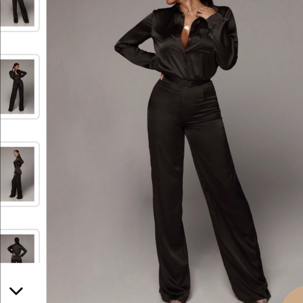 New Jluxlabel Black Perfect Silk Pants with tags.